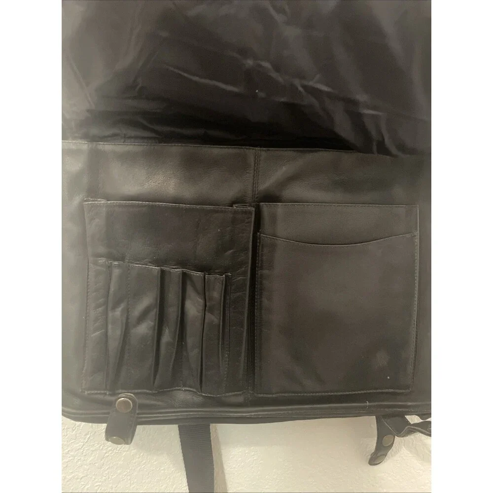 Clava American USA Black Leather Laptop Bag Career Men Bag Preppy Tote